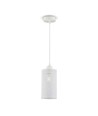 E27 pendel i mat hvid metal - Ø13cm, 1 meter ledning, IP20 indendørs, 5 års garanti