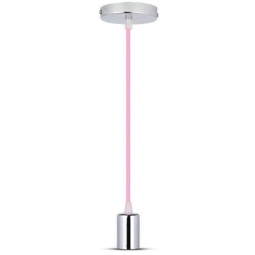 E27 - Krom Metal Kop Pendel Lys, Pink