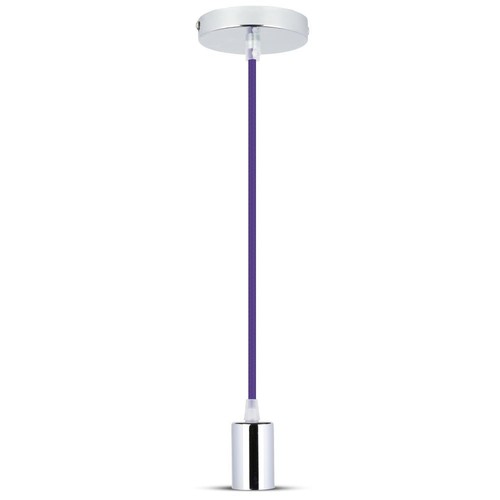 E27 Krommetal Kop Pendel Lampe - Lilla