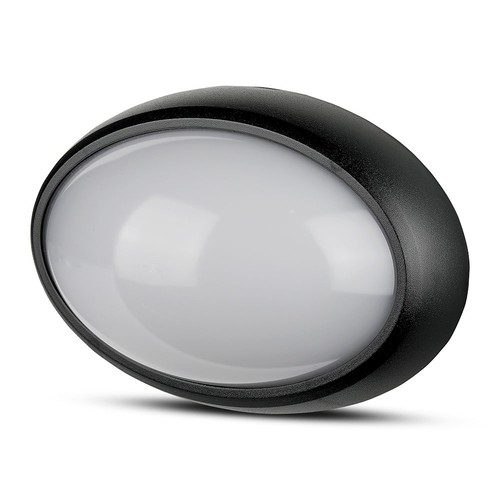 Fuldt oval kupelampe 8W - IP54, 6400K, sort hus