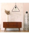 E27 pendel lampe, geometrisk trekant - Matt sort, moderne design, metal finish