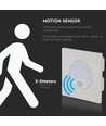 3W LED indbygningsspot med sensor - 4000K, 130 grader sensor, aluminium, hvid kant