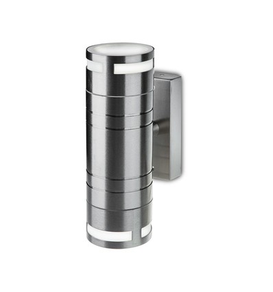 GU10 væglampe med op/ned lys - Rustfrit stål, IP44 udendørs, uden lyskilde