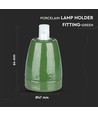 Porcelæns lampefatning (E27) - Grøn