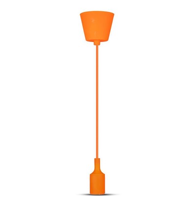E27 pendelophæng i orange silikone, 60W - 100cm, IP20, uden lyskilde