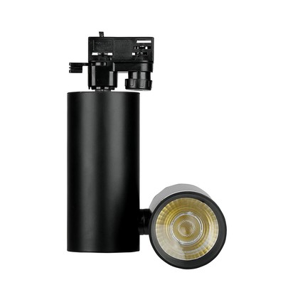 30W 3-faset skinnespot, RA95 - Sort, 6400K, 24 grader, 5 års garanti