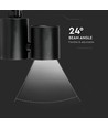 15W LED skinnespot, RA95 - 24 grader, Sort, 5 års garanti