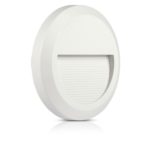 2W trappelys - LED, 4000K, Hvidt hus, Rundt