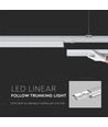 150cm 50W dæmpbar LED Linear Follow Trunking - 160lm/W, 90°, 4000K, til skinnesystem, ophængt montering