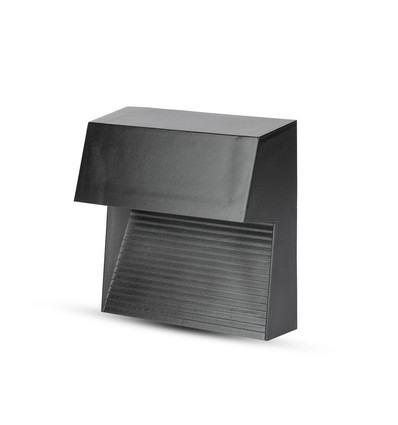 3W LED indbygningsspot til trapper - IP65, sort, kvadratisk, 4000K, 210lm