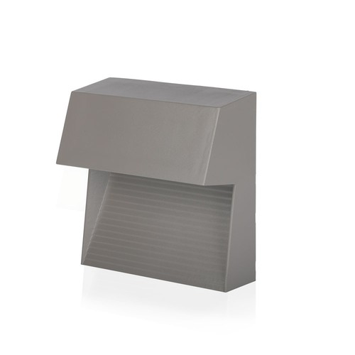 3W kvadratisk LED væglampe til indbygning - IP65, Grå, 4000K, 210lm, trappelys