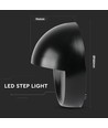 3W LED bedlampe / trappespots - IP65, sort, rund, 210lm, til trapper og gange