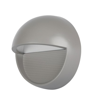 3W LED bedlampe / trappelys, Grå - Rund, IP65 udendørs, 3000K, Ø5,8cm