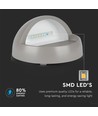 3W LED bedlampe / trappelys, Grå - Rund, IP65 udendørs, 3000K, Ø5,8cm