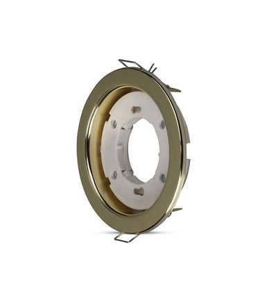 GX53 Indbygningsspot rund - Guldfarvet kant, dybde 40mm