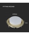 GX53 Indbygningsspot rund - Guldfarvet kant, dybde 40mm