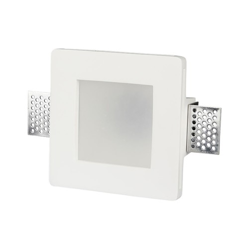 GU10 gipslampe - matteret glas, firkantet