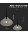 Moderne Glas-Glans-sort glas pendellampe Ø280-E27