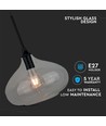 Ø28,5cm pendellampe i sort glas - E27 fatning, max 60W, IP20 indendørs, uden lyskilde
