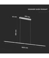 36W LED designer pendellampe i krom - 182cm, 2700lm, 4000K, IP20