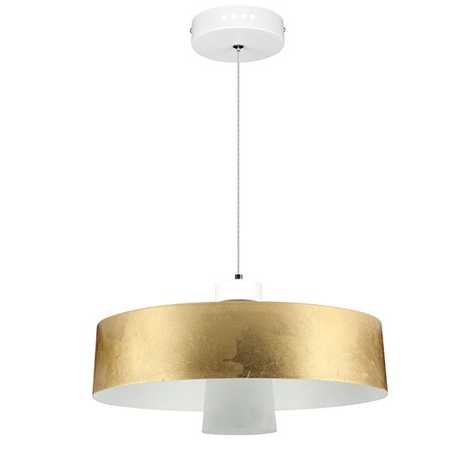 7W LED pendel, guld akrylskærm - Ø34cm, 3000K, 400lm, IP20