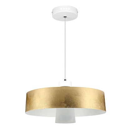 7W LED pendel, guld akrylskærm - Ø34cm, 3000K, 400lm, IP20