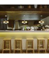 7W LED pendel, guld akrylskærm - Ø34cm, 3000K, 400lm, IP20