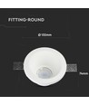 GU10 gips indbygningsspot, rund - Hvid, hul: Ø13,2 cm, mål: Ø13,2 x 7,4 cm, uden lyskilde
