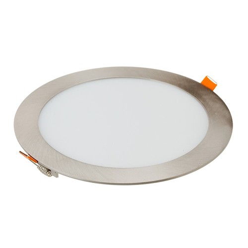 18W Slim Panel - 3000K, Rund, Lys-Satin Nikkel