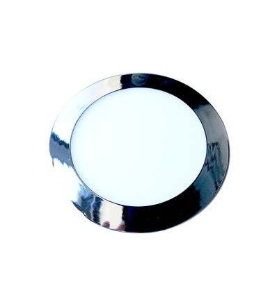 24W Ø30cm LED indbygningspanel - Krom, 2000lm, Hul: Ø28,5 cm, Mål: Ø30 cm, inkl. driver