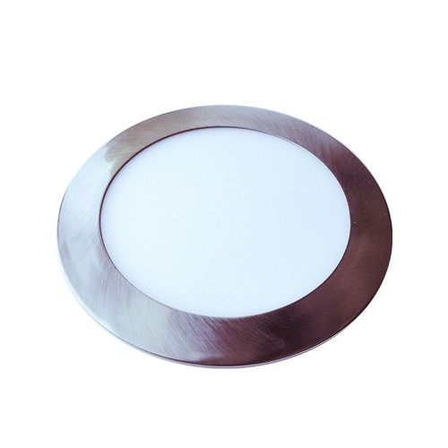 24W LED Slim Panel - Lys-Satin Nikkel, 3000K, Rund