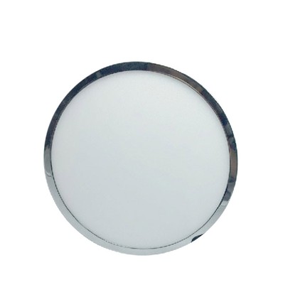 12W LED Overflade Panel Lys - Krom, 3000K, Rund