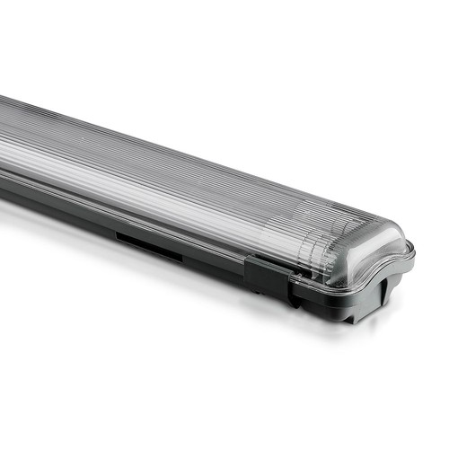 2x18W vandtæt lampe - 120cmx2, med LED-rør, 6500K, IP65