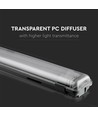 120cm 36W vandtæt komplet LED armatur - IP65, inkl. 2x 18W 6400K LED rør
