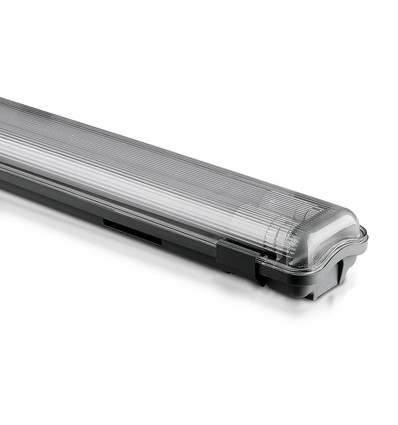 150cm 44W T8 vandtæt komplet LED armatur - IP65, 6400K, 2x22W, kold hvid