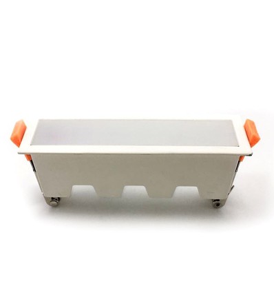 10W LED lineært indbygningspanel - 750lm, 138x32mm, hvid kant, varm hvid, IP20