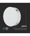 4W Rund LED væglampe, hvid - IP65, 360°, 3000K, aluminium, udendørs/indendørs, inkl. lyskilde