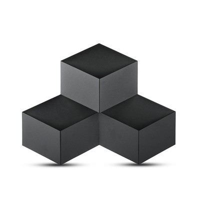 9W LED væglampe, sort - 990lm, 3000K, IP20, aluminium, indendørs