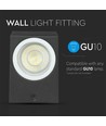V-Tac væglampe - IP44 udendørs, GU10 fatning, uden lyskilde