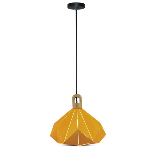 Pastel Træ Prisme Gul Pendellampe (E27) - Ø320*270mm