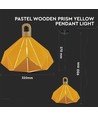 Pastel Wooden Prism pendel, gul - E27 fatning, 320x270mm, max 60W, 5 års garanti