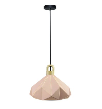 E27 pendel Pastel Wooden Prism - Pink, Ø32 x 27 cm, uden lyskilde