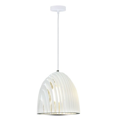 Konisk Prisme Pendel Lampe E27 - Hvid, Ø250*270mm