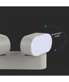12W dobbelt roterbar væglampe - IP65 udendørs, 2 hoveder, grå, 3000K, 1320lm