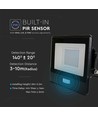 V-Tac 30W LED projektør med sensor - Samsung LED chip