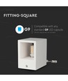 G9 påbygningsspot i gips, firkantet - Hvid, 10x10cm, uden lyskilde