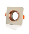 GU10 Firkantet downlight - Off-white med mat rosaguld, Hul: 8cm, ekskl. lyskilde og fatning
