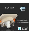 GU10 Firkantet downlight - Off-white med mat rosaguld, Hul: 8cm, ekskl. lyskilde og fatning