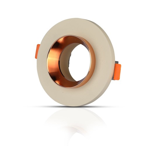 GU10 Gips Metal - Offwhite med Mat Rosaguld Bund-Rund