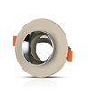 GU10 indbygningsspot i beton/metal - Rund, off-white med krom bund, IP20 indendørs